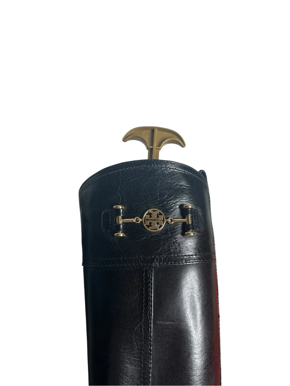 Tory Burch Nadine Black Leather Logo Knee High Riding Boots Woman’s Size 6